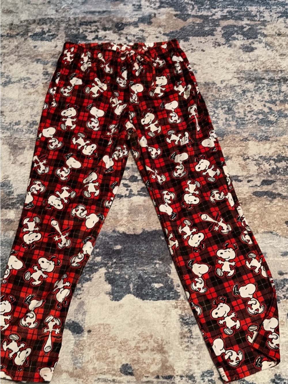 Peanuts Red Plaid Snoopy Kids Pajama Bottoms